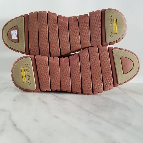 COLE HAAN ZEROGRAND Wing-Tip Oxford Beige Red Mens - Picture 7 of 8